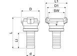 Js Schnellkupplung Mit Konter-Mu Dn20,3/4",Messing,Ktw+W270"