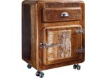 MASSIVMOEBEL24 | Freezy #43 Comodino In Legno Riciclato - Laccato / Multicolore 55X38X70