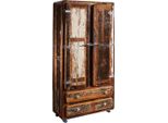 MASSIVMOEBEL24 | Freezy #39 Armadio In Legno Riciclato - Laccato / Multicolore 90X38X185