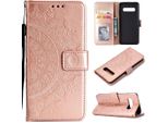 Custodia Per Samsung Galaxy S10 Custodia Per Telefono Cellulare Flip Cover Protettiva Mandala Oro Rosa