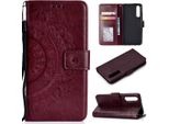 Huawei P30 Custodia Del Telefono Cellulare Flip Case Cover Custodia Del Telefono Cellulare Bumper Mandala Brown