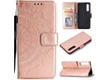 Huawei P30 Custodia Del Telefono Cellulare Flip Cover Custodia Del Telefono Cellulare Mandala Oro Rosa