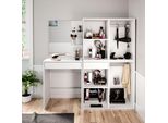 Vicco Tavolo Da Toeletta Isabelle, 140 Cm Con Armadi, Bianco