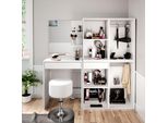 Vicco Tavolo Da Toeletta Isabelle, 140 Cm Con Sgabello E Armadio, Bianco