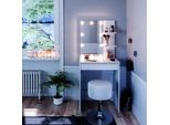 Vicco Tavolo Da Toeletta Isabelle, 60 Cm Con Illuminazione Led E Sgabello, Bianco
