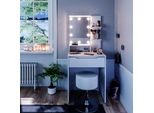 Vicco Tavolo Da Toeletta Ruben, 60 Cm Con Illuminazione Led E Sgabello, Bianco