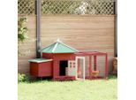 Vidaxl Pollaio Con Nido Per Galline Rosso 190X72X102 Cm In Legno Massiccio Di Abete