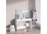 Vicco Tavolo Da Toeletta Emma, 120 Cm Con Specchio E Sgabello A Led, Bianco