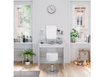 Vicco Tavolo Da Toeletta Ania, 80 Cm Con Sgabello, Bianco