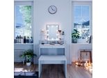 Vicco Tavolo Da Toeletta Ania, 80 Cm Con Illuminazione A Led E Panca, Bianco