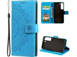 Custodia Per Samsung Galaxy S22 5G Custodia Del Telefono Cellulare Flip Case Cover Borsa Mandala Blue