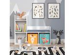 Vicco Scaffale Per Bambini Luigi, 107.2 X 88.6 Cm Con 2 Scatole Pieghevoli Opt.1, Bianco