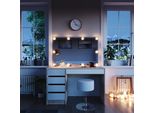 Vicco Tavolo Da Toeletta Sherry, 120 Cm Con Illuminazione Led E Sgabello, Sonoma/Bianco