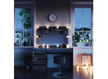 Vicco Tavolo Da Toeletta Sherry, 120 Cm Con Illuminazione Led E Sgabello, Antracite Lucido