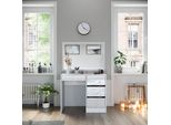 Vicco Tavolo Da Toeletta Sherry, 90 Cm Senza Specchio, Bianco Lucido
