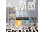 Vicco Scaffale Per Bambini Luigi, 107.2 X 88.6 Cm Con 2 Scatole Pieghevoli Opt.2, Grigio