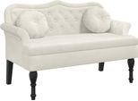 Vidaxl Panca Con Cuscino Crema 120,5X65X75 Cm In Velluto