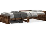 Vidaxl Struttura Letto Senza Materasso In Rovere Fumé 90X200 Cm Materiale A Base Di Legno