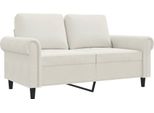 Vidaxl Divano A 2 Posti Crema 120 Cm In Velluto