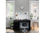 Vicco Tavolino Da Toilette Sherry, 120 Cm Con Sgabello, Nero