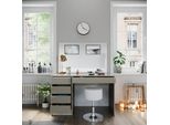 Vicco Tavolo Da Toeletta Sherry, 120 Cm Con Sgabello, Grigio