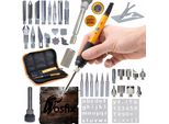 Rosfix Set Di Saldatore Di Precisione Con Orange Pitbull OP60W + 30 Elementi Per Pirografia + Organizer (Astuccio) Per Utensili, 265 X 140 X 50 Mm