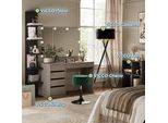 Vicco Tavolino Da Toilette Sherry, 120 Cm Con Specchio E Sgabello, Cachemire