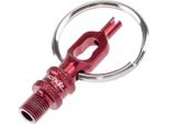By,Schulz Adattatore Valvola "V.5"" Alluminio Anodizzato, Rosso"