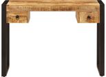 Scrivania Con 2 Cassetti 110 X 50 X 77 Cm In Legno Massiccio Di Mango