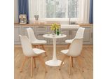 Vicco Tavolo Da Pranzo Carl, 60 X 60 Cm, Bianco
