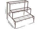 Supporto Per Piante, Struttura In Metallo, Design A Tre Livelli, Bronzo