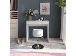 Vicco Tavolo Da Toeletta Sherry, 81.4 Cm Con Sgabello, Bianco/Bianco Lucido