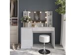 Vicco Tavolo Da Toeletta Sherry, 119.8 Cm 5 Parti, Bianco/Bianco Lucido
