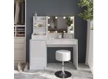 Vicco Tavolo Da Toeletta Sherry, 119.8 Cm 5 Parti, Bianco/Bianco Lucido