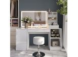Vicco Tavolo Da Toeletta Sherry, 158.2 Cm 4 Parti, Bianco/Bianco Lucido