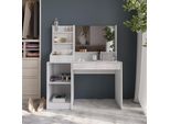 Vicco Tavolo Da Toeletta Sherry, 119.8 Cm 3 Parti, Bianco/Bianco Lucido