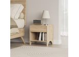 Vicco Comodino Camera Da Letto Oaki, 47 X 50 Cm Con 1 Cassetto, Rovere