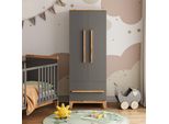 Vitalispa Armadio Per Bambini Malia, 70 X 186.8 Cm, Grigio/Artisan
