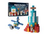 Set Di Costruzioni Magnetiche 3D Per L'apprendimento Delle Stem, 106 Blocchi Magnetici Per Bambini Dai 3 Anni In Su - Spazio Magset