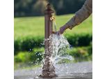Fontana Da Giardino In Metallo Anticato Con Rubinetto, 80 Cm