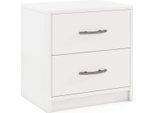 Comodino Con 2 Cassetti - Bianco, Comodino Compatto