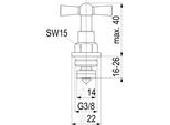 Js Knebel-Oberteil Steig.Sp.,Dn10,3/8",Messing,Epdm"