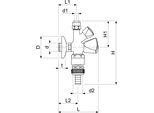 Valvola Angolare Combinata Js, Autosigillante Rb, Sv, 3Kt.Gr., 1/2", Pol. Cromata"