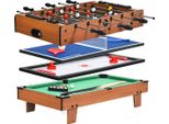Tavolo Da Gioco 4 In 1: Calcio Balilla, Biliardo, Ping Pong, Hockey