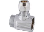 Js T-STUECK M. 1 Quetschverschr. Dn10,Igxag 1/2",3/8""X10Mm,Verchr."