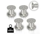 Jiubiaz 4X Piedini Per Mobili Piedini Per Mobili In Alluminio Diametro 40 Mm Altezza 60 Mm Argento Altezza Regolabile