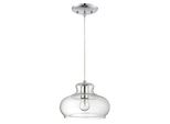 Lampada A Sospensione Cromo / Vetro Trasparente Maxi Con 1 Sorgente Luminosa