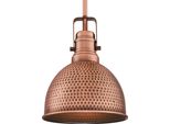Lampada A Sospensione Madras In Rame Lavato Martellato Con 1 Sorgente Luminosa