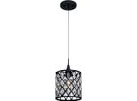 Pendente A Luce Singola Waltz Nero Con Cristalli