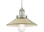 Lampada A Sospensione Bonnie In Nichel E Vetro A Specchio Scanalato Con 1 Sorgente Luminosa